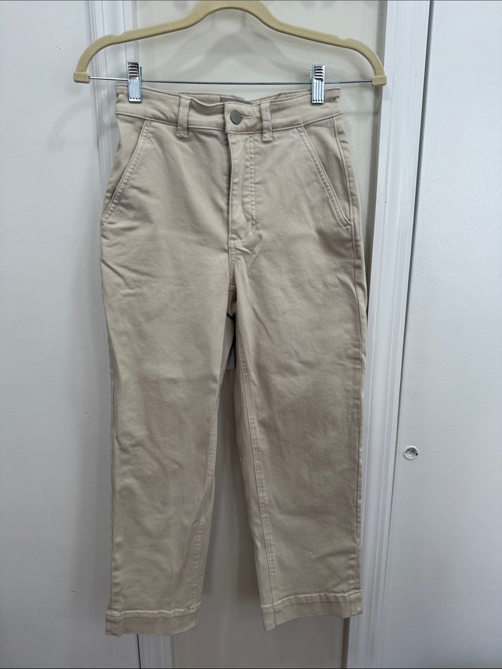 Everlane Women's Boot Cut Chinos in Light Beige
